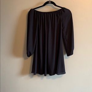 Navy blue off the shoulder dress